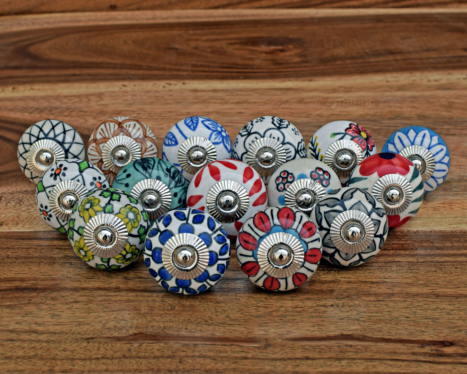 Handmade colorful ceramic knobs for drawers and cabinets