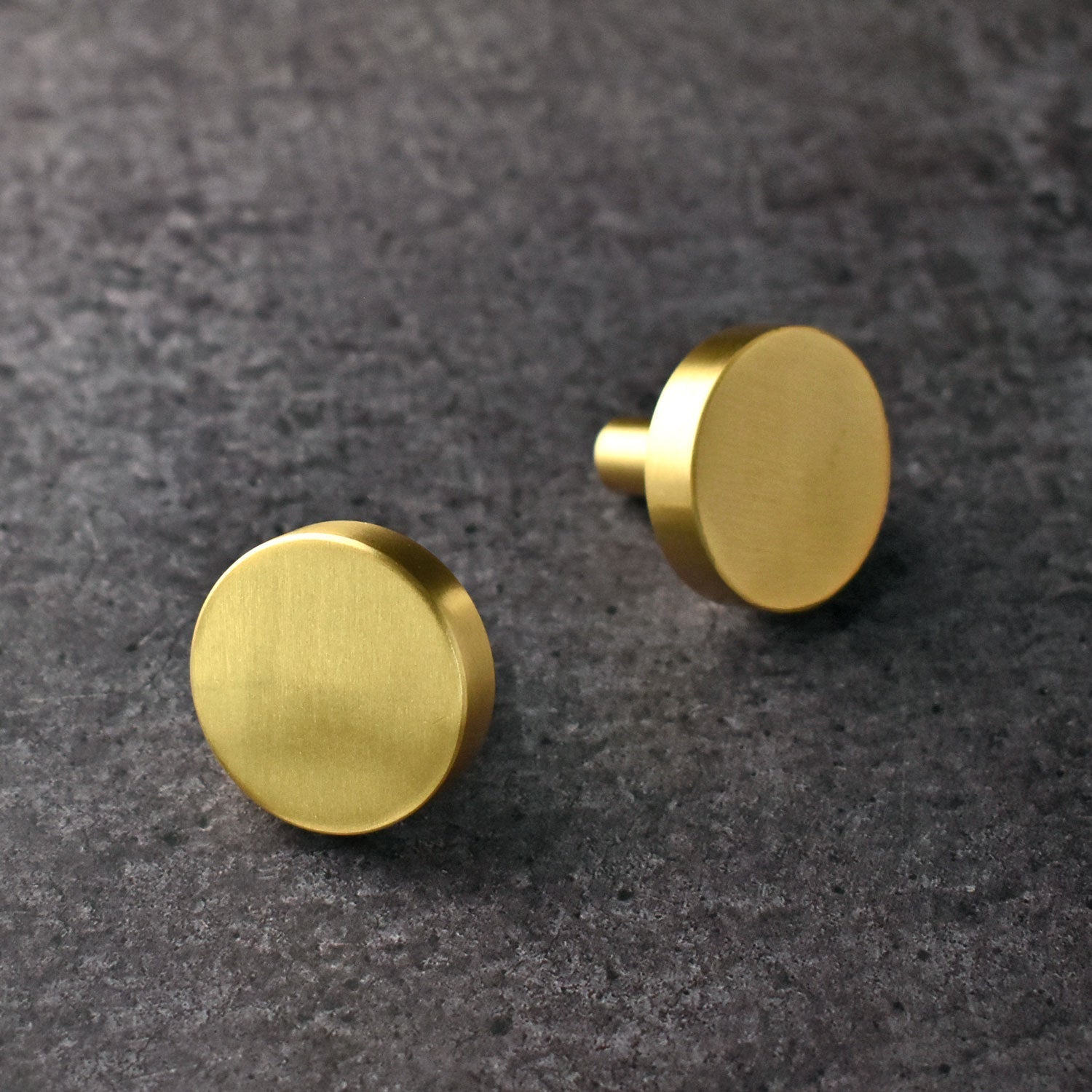 Concave Black Brass Cabinet Knob - Modern