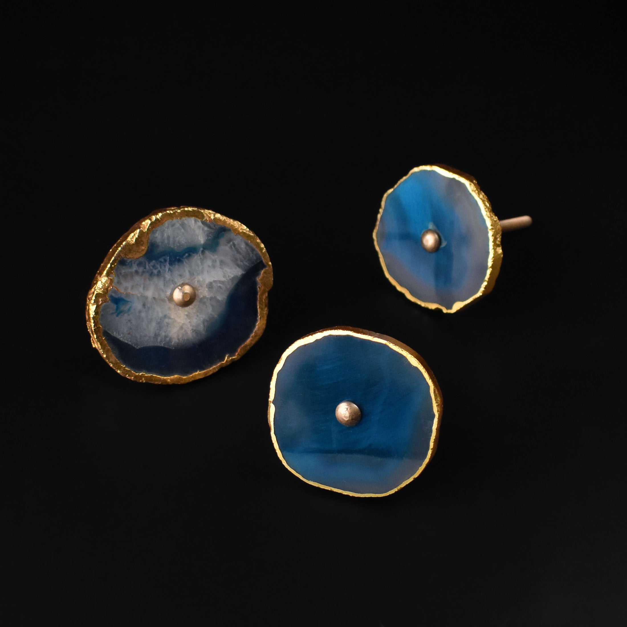 Mystic Blue Agate Cupboard and Cabinet Knob