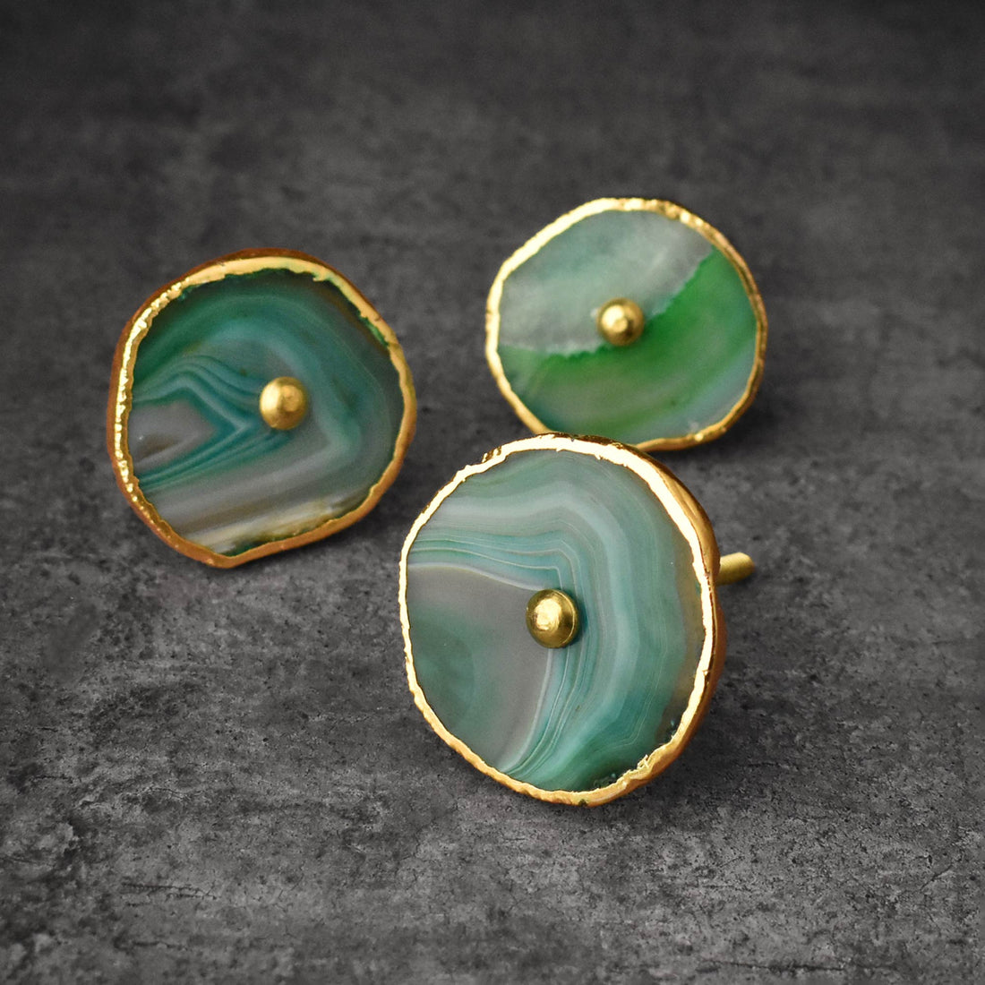 decorative green agate cabinet knob