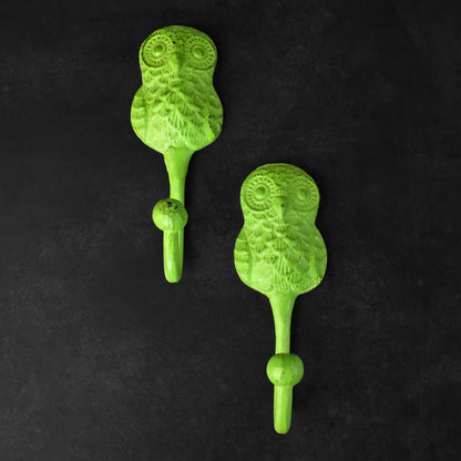 green owl wall hook hanger