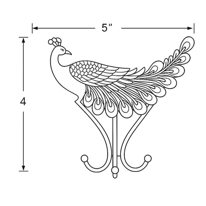Varnamayi Gold Peacock Keys Hook Hanger