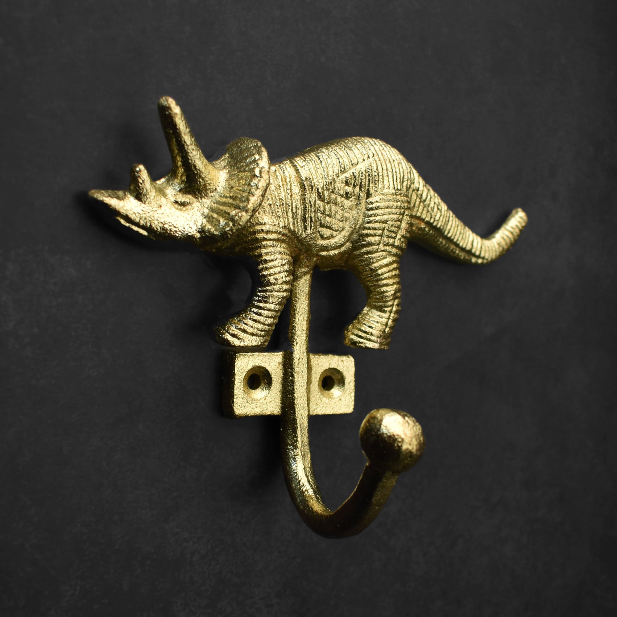 brass dinosaur coat hook