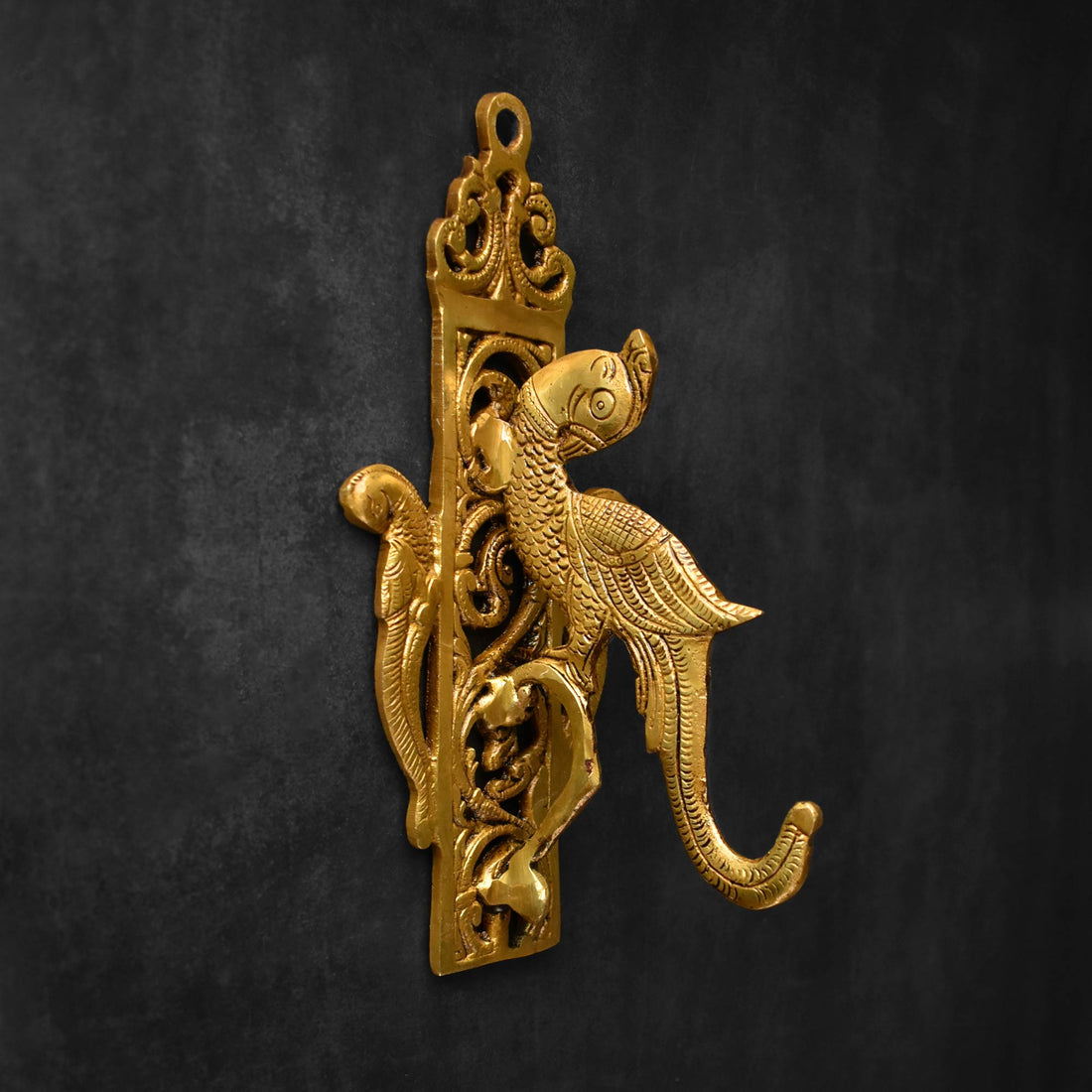 brass peacock wall hook