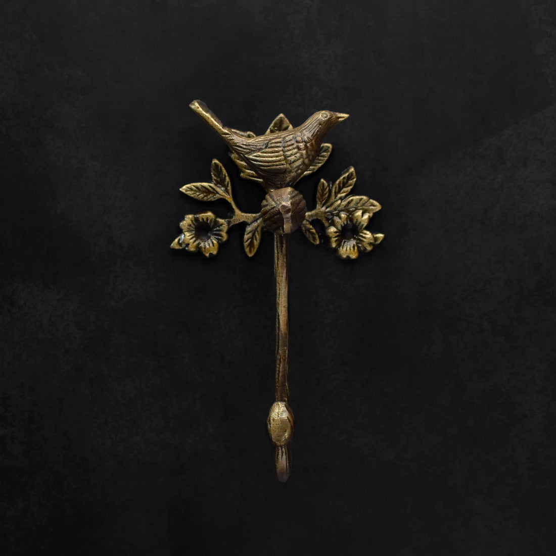 Antique brass coat and wall hook