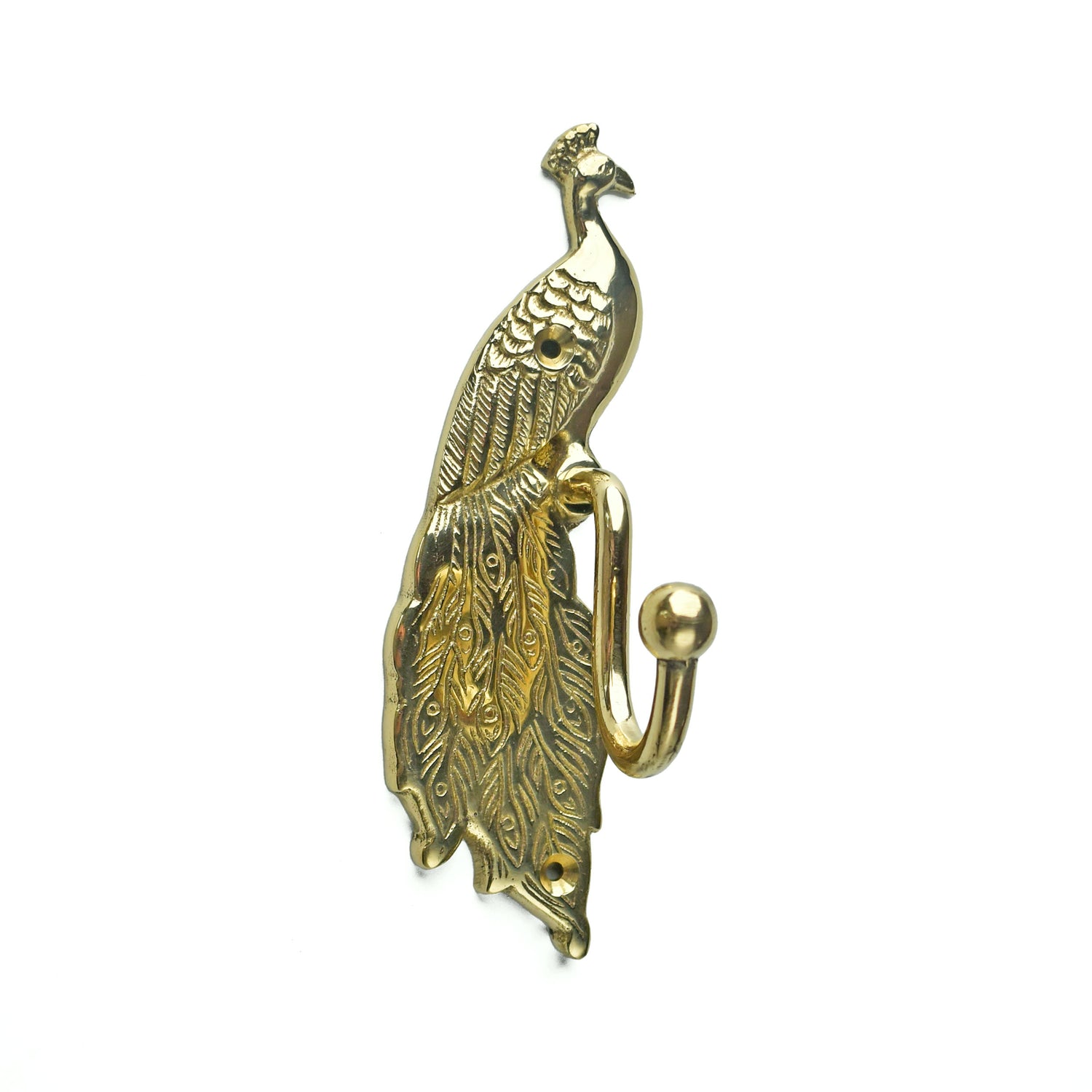 Indrani Brass Peacock Towel and Wall Hook