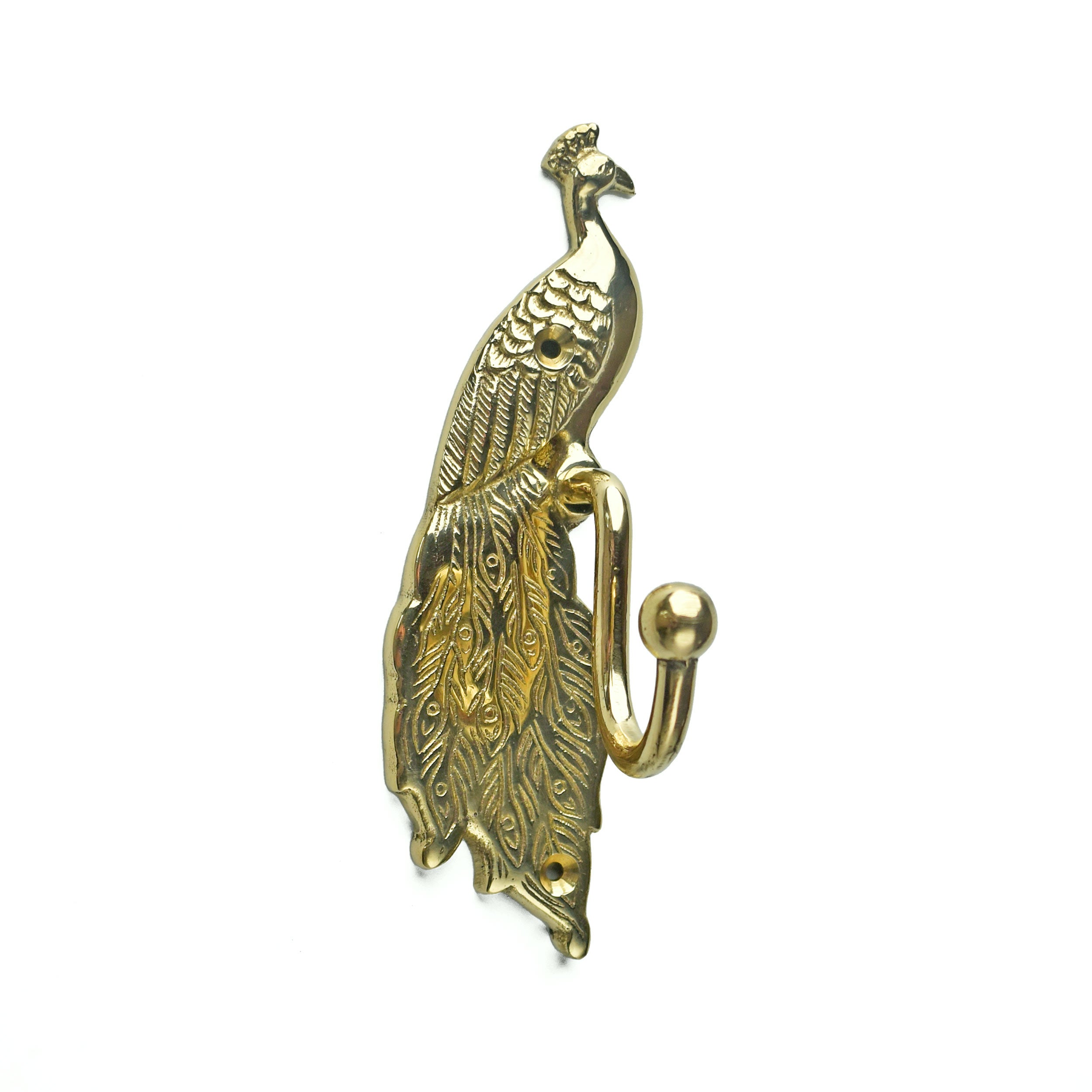 Indrani Brass Peacock Towel and Wall Hook