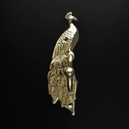 Indrani Brass Peacock Towel and Wall Hook