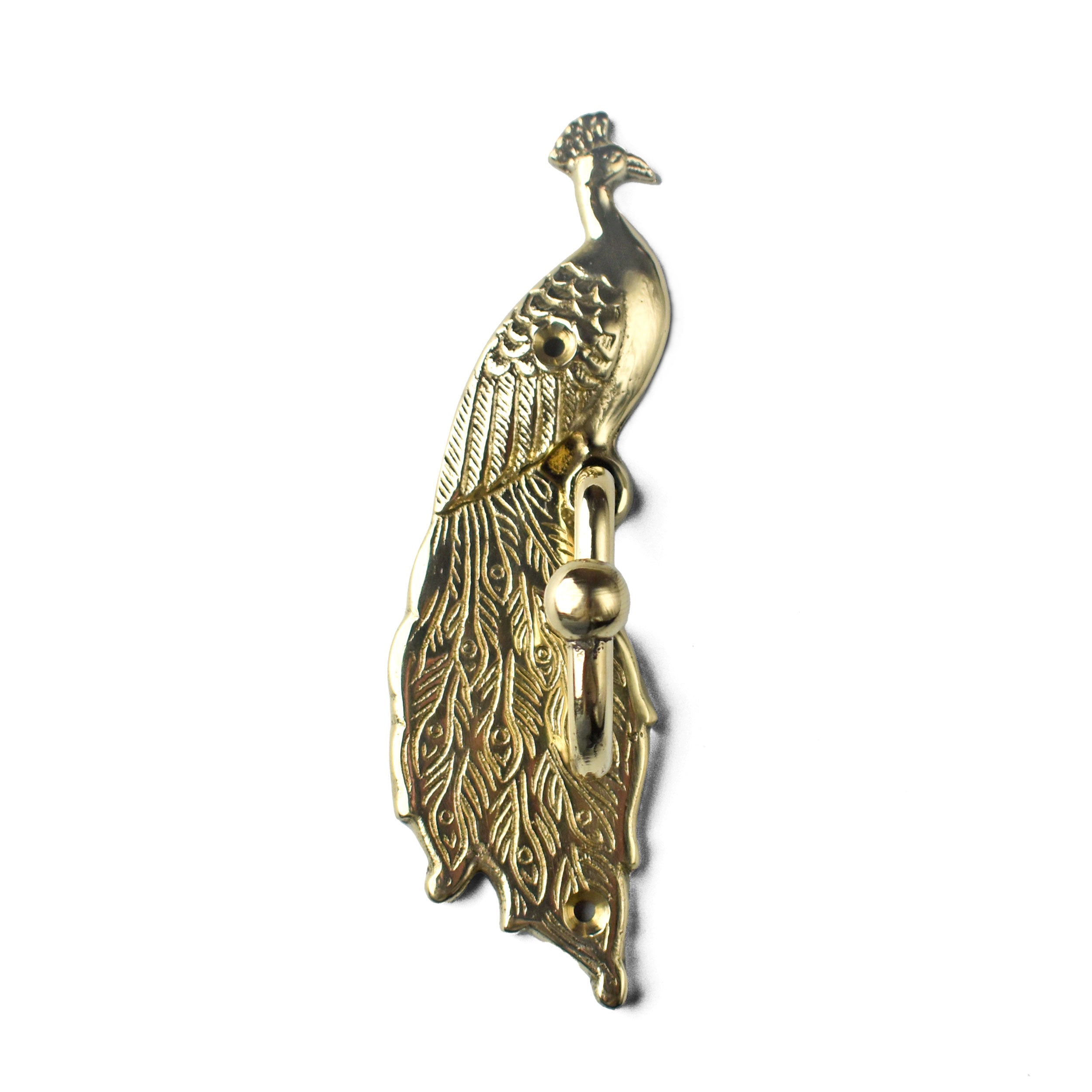 Indrani Brass Peacock Towel and Wall Hook