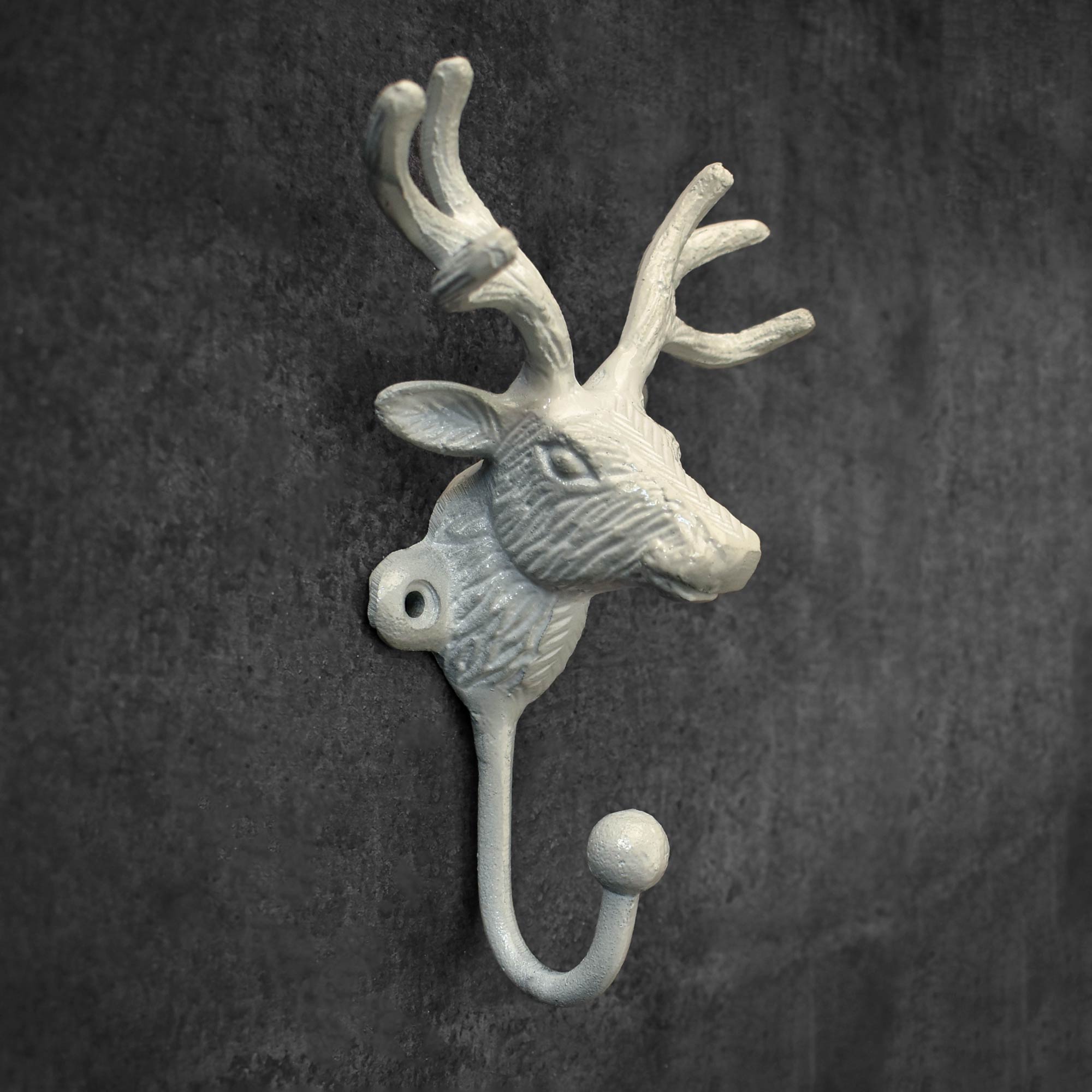 white deer animal wall hook hanger