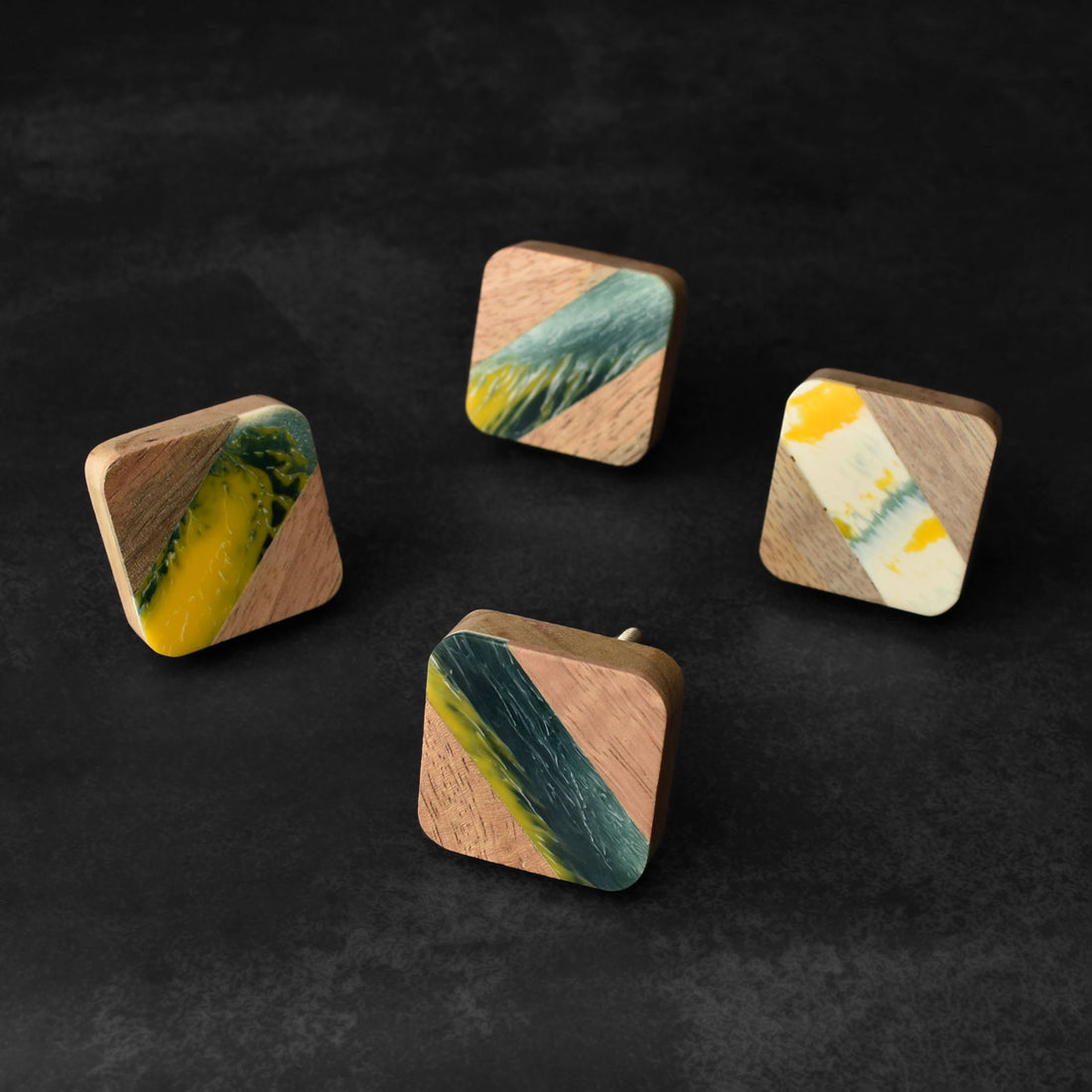 Caelum Milky Resin Wood Drawer Knob