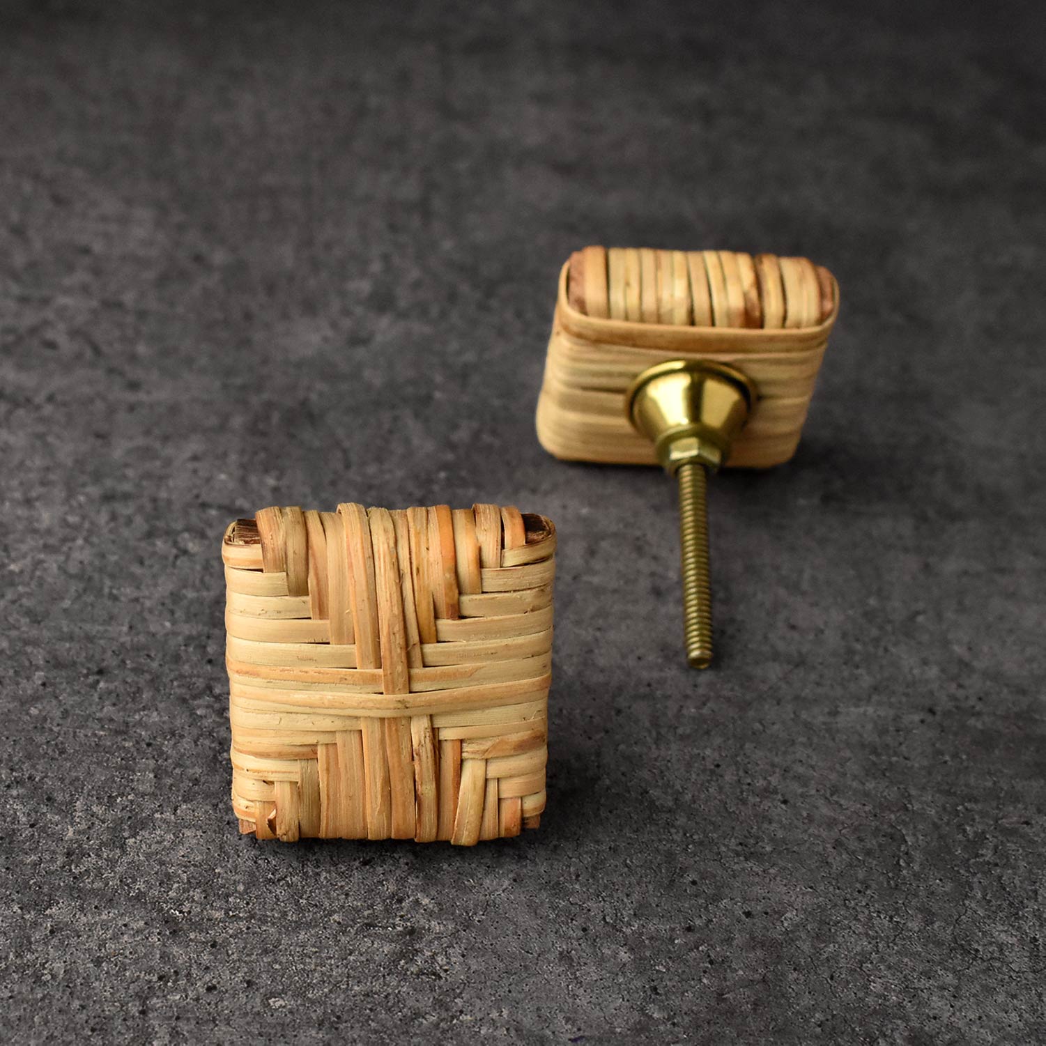 Tbilisi Rattan Square Cupboard and Cabinet Door Knob