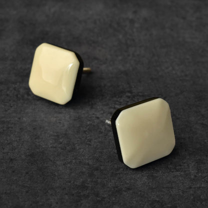 Zizi Black and White Resin Cabinet Dresser Knob