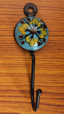 Waltham Floral Ceramic Wall Hook and Keys Hanger