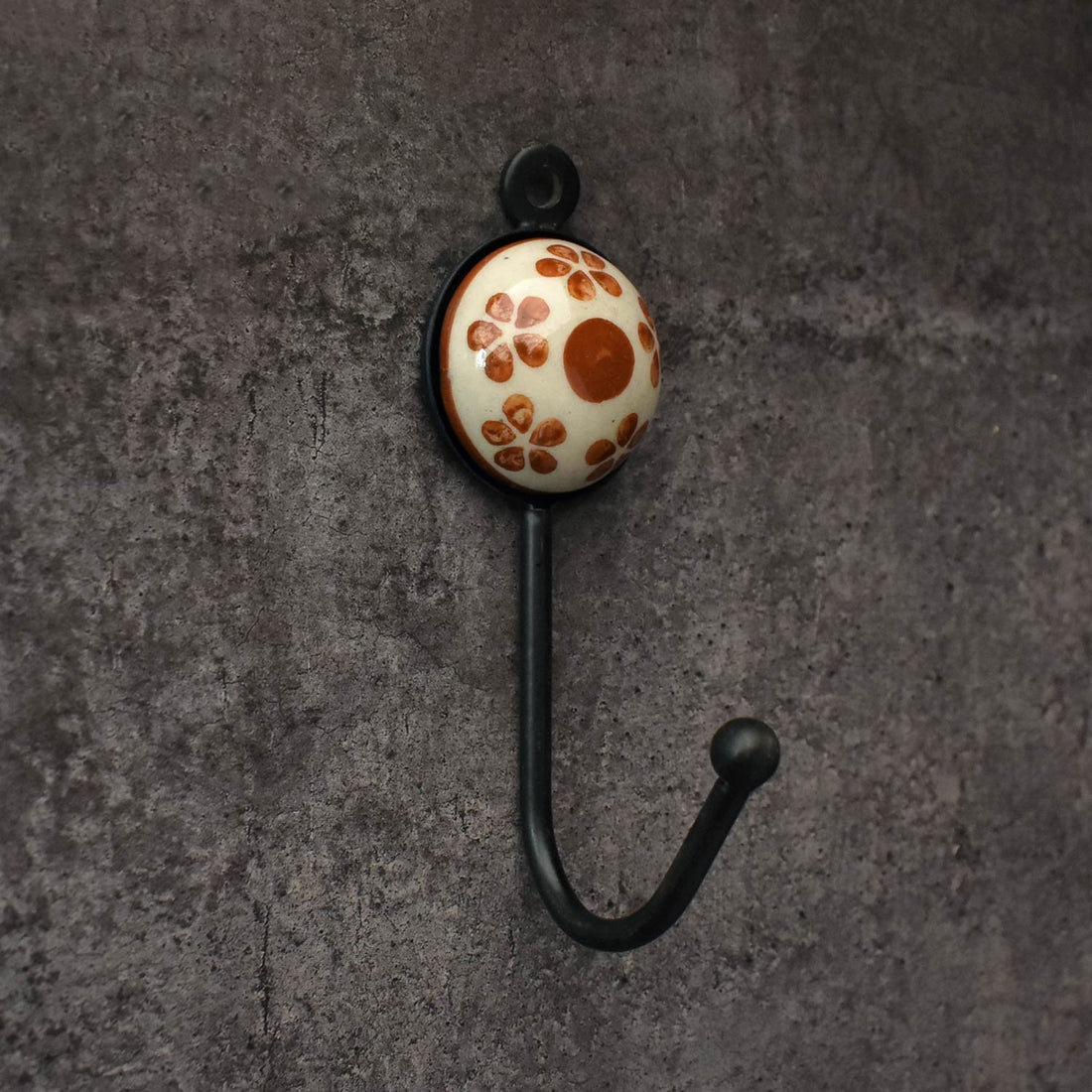 Croydon Floral Ceramic Coat Wall Hook and Keys Hanger