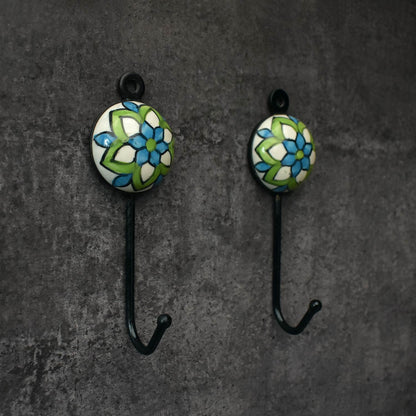 Bromley Floral Ceramic Wall Hook and Hanger