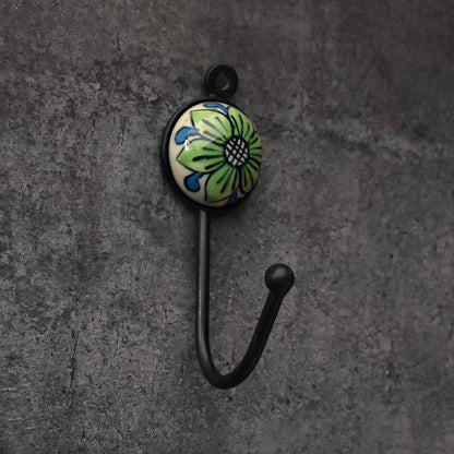 Greenwich Floral Ceramic Coat Wall Hook and Keys Hanger