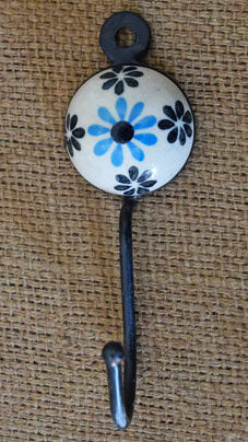 Wandsworth Floral Ceramic Wall Hook and Keys Hanger