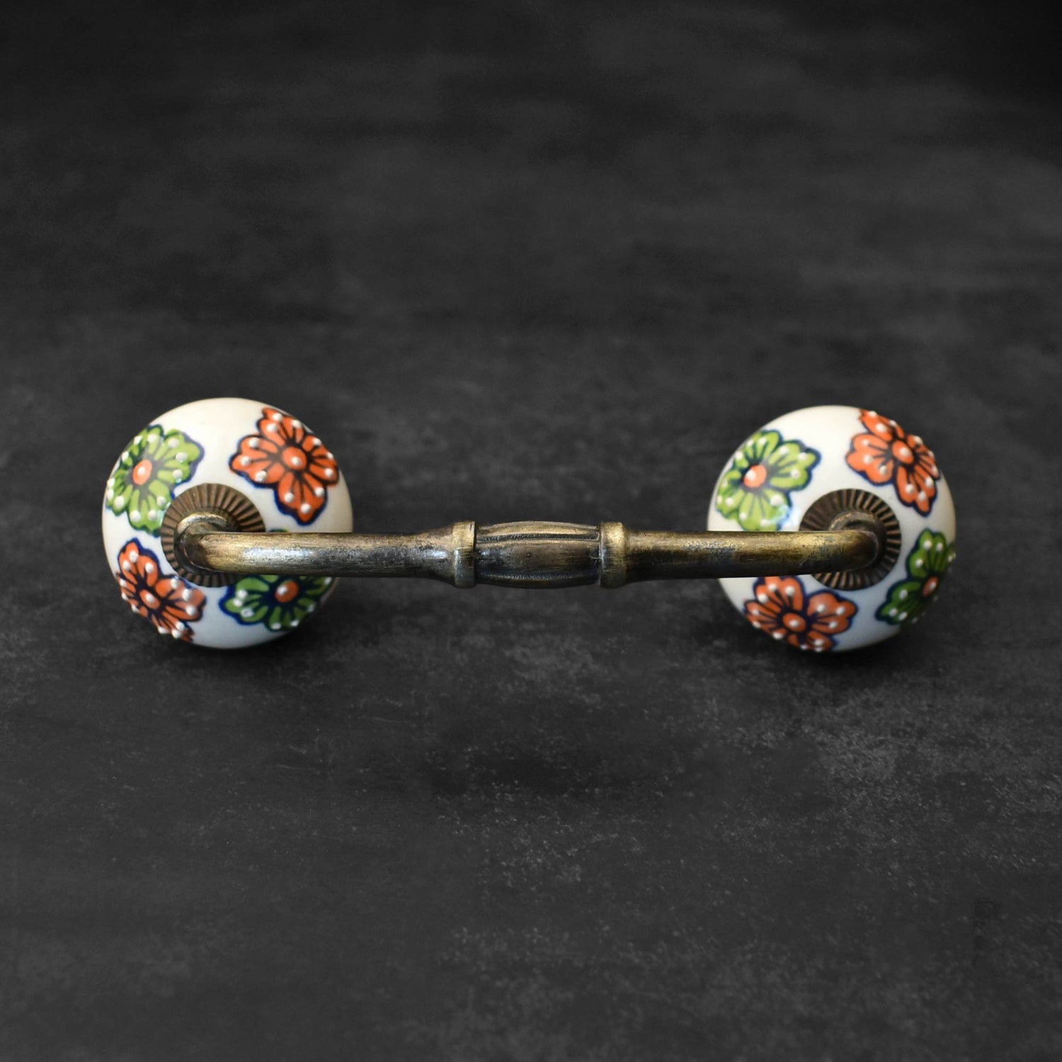 Talavera Floral Ceramic Knob Antique Cupboard Door Handle