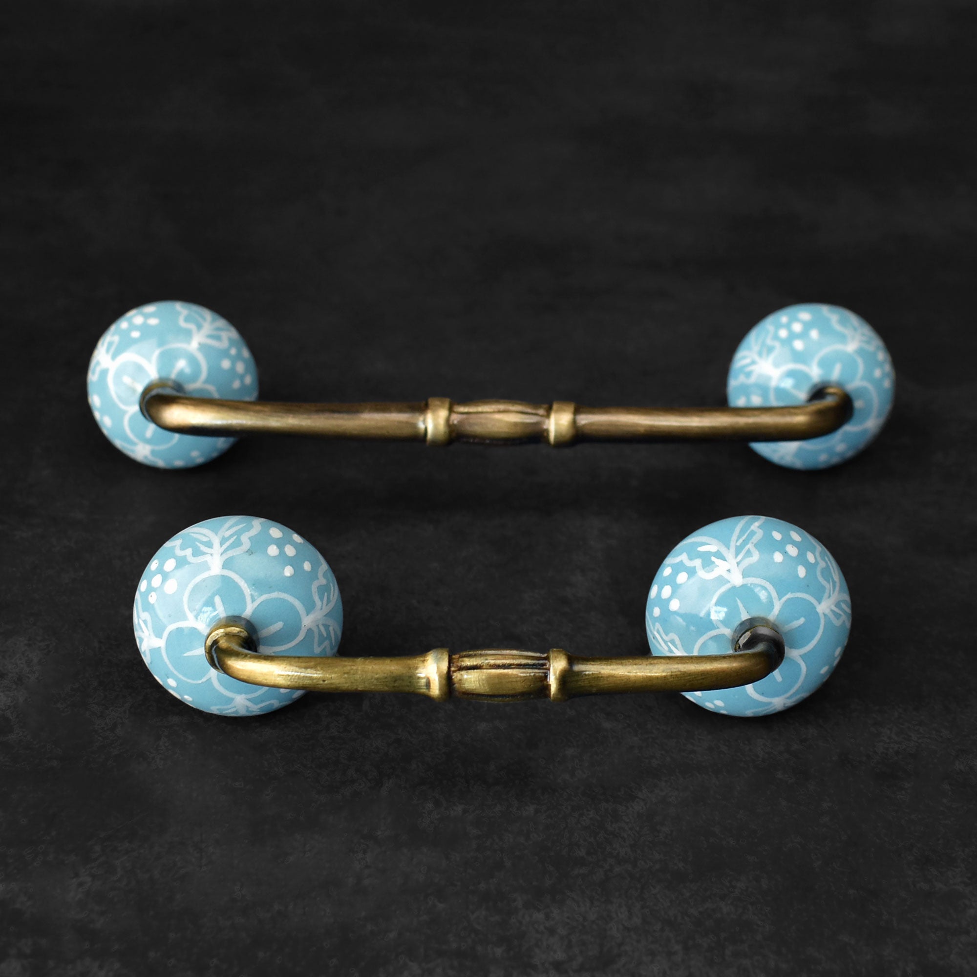 Mehrangarh Floral Ceramic Knob Antique Cabinet Door Handle