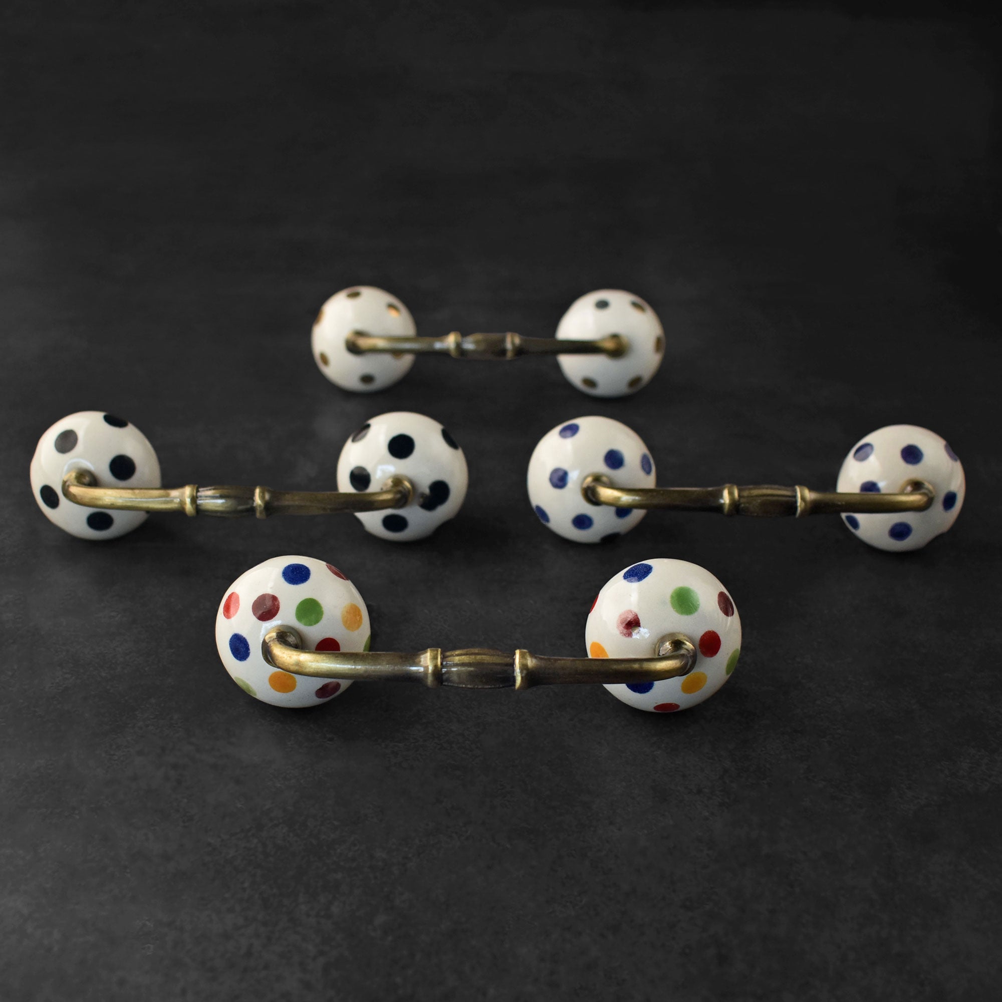 Polka Pop Antique Ceramic Cabinet Wardrobe Handle
