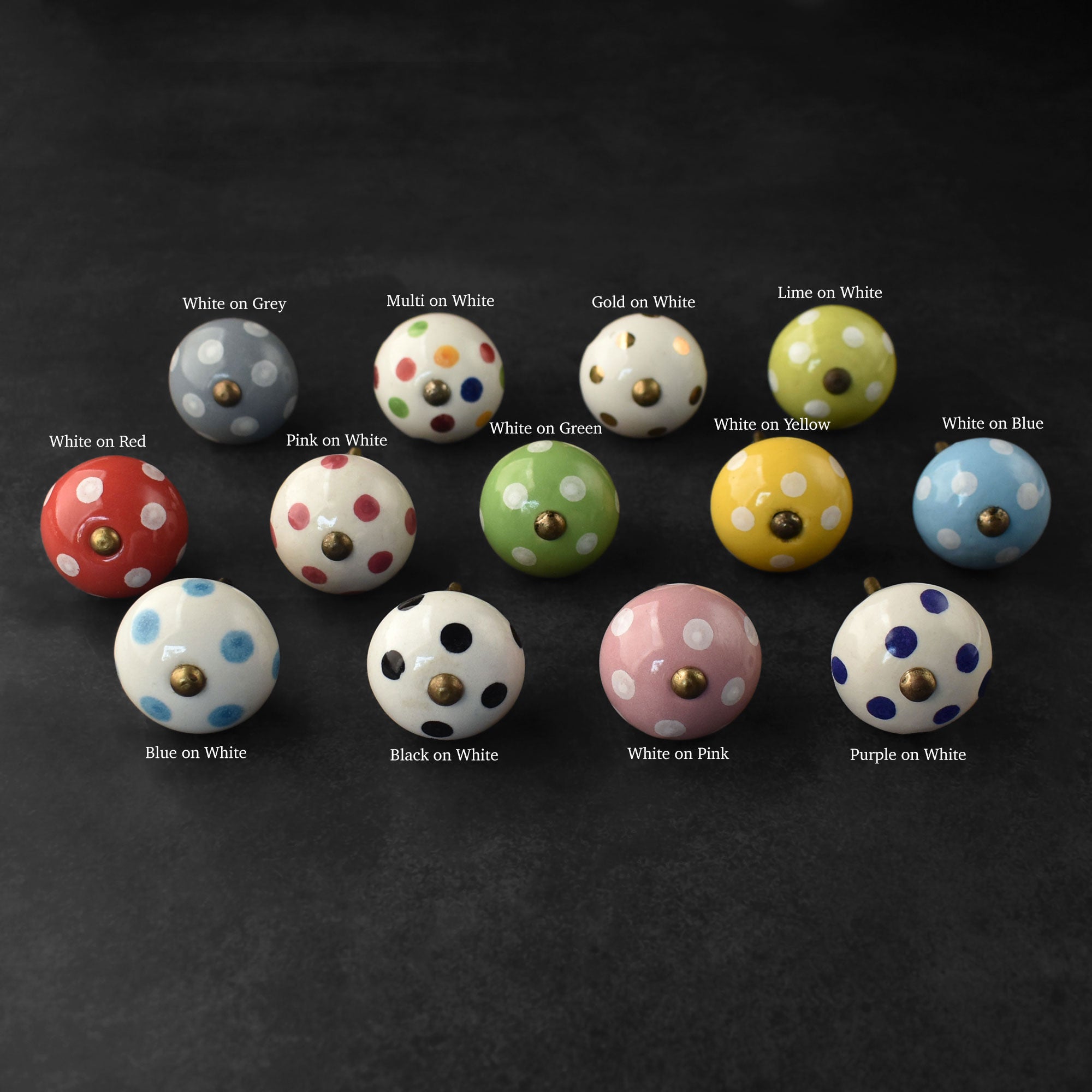 Polka Pop Antique Ceramic Cabinet Wardrobe Handle