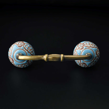 Amer Floral Ceramic Knob Antique Cabinet Door Handle