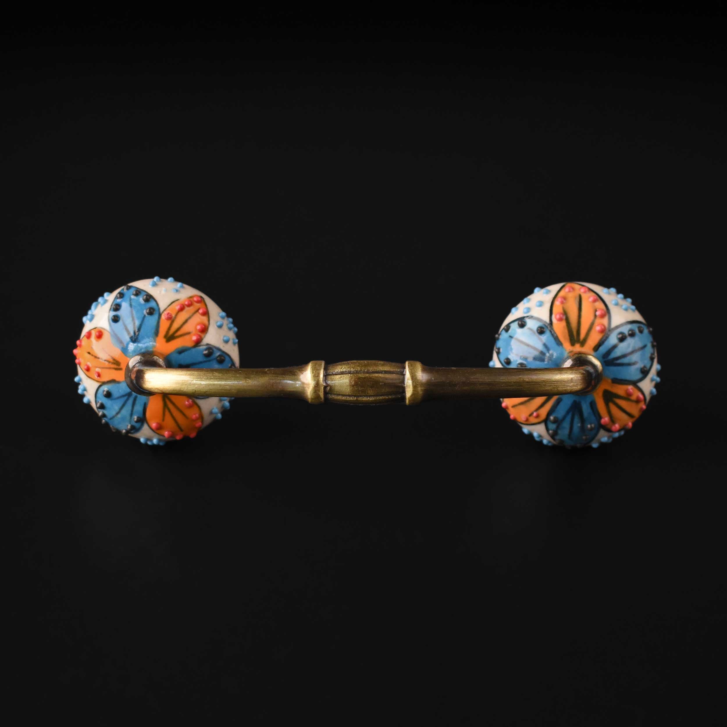 Spis Floral Ceramic Knob Antique Cabinet Door Handle