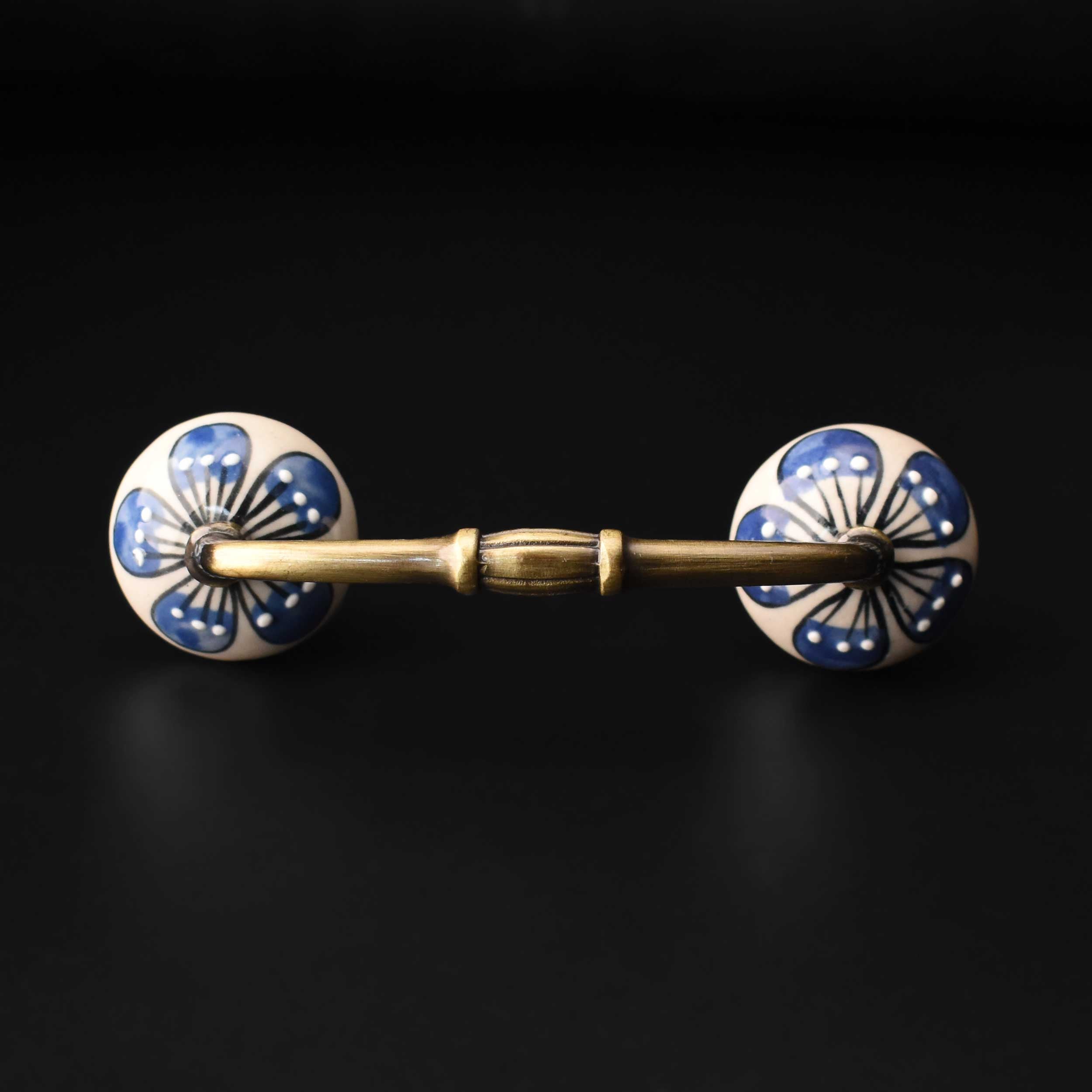 Taragarh Floral Ceramic Knob Antique Cabinet Door Handle