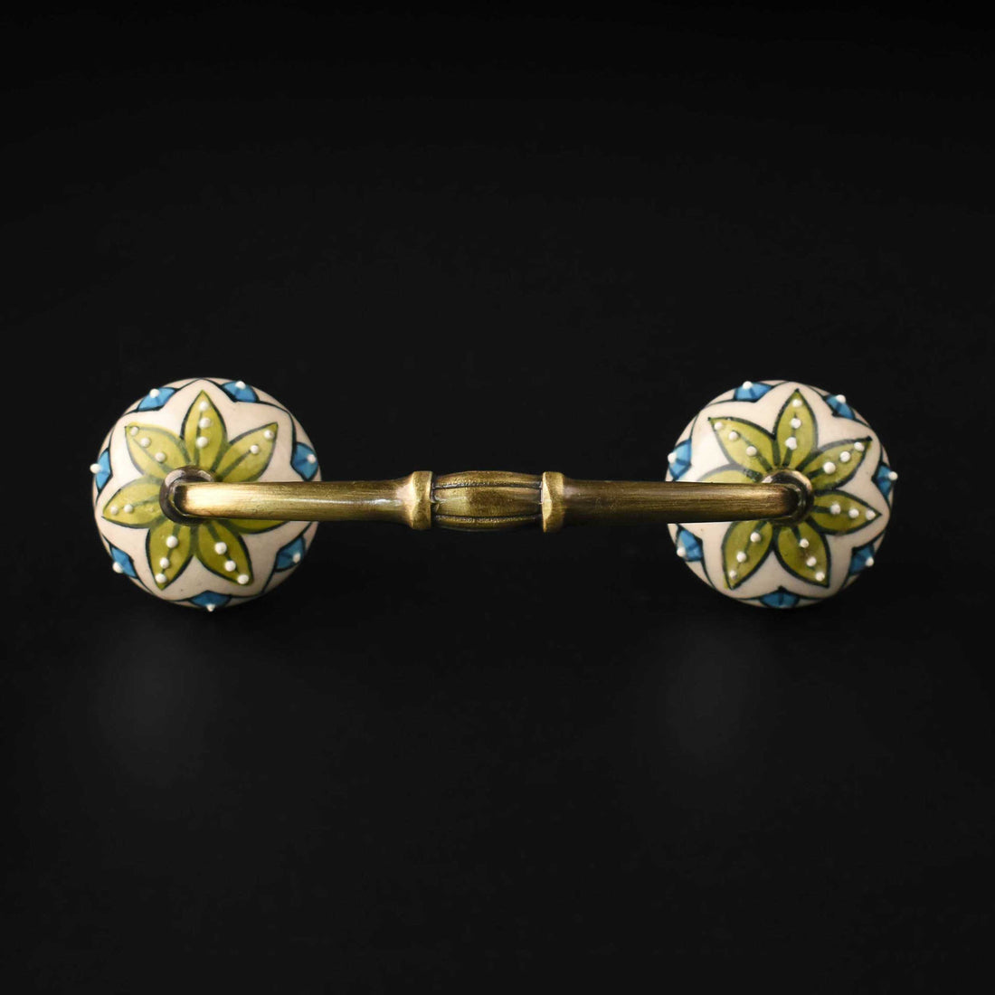 Jaisalmer Floral Ceramic Knob Antique Cabinet Door Handle