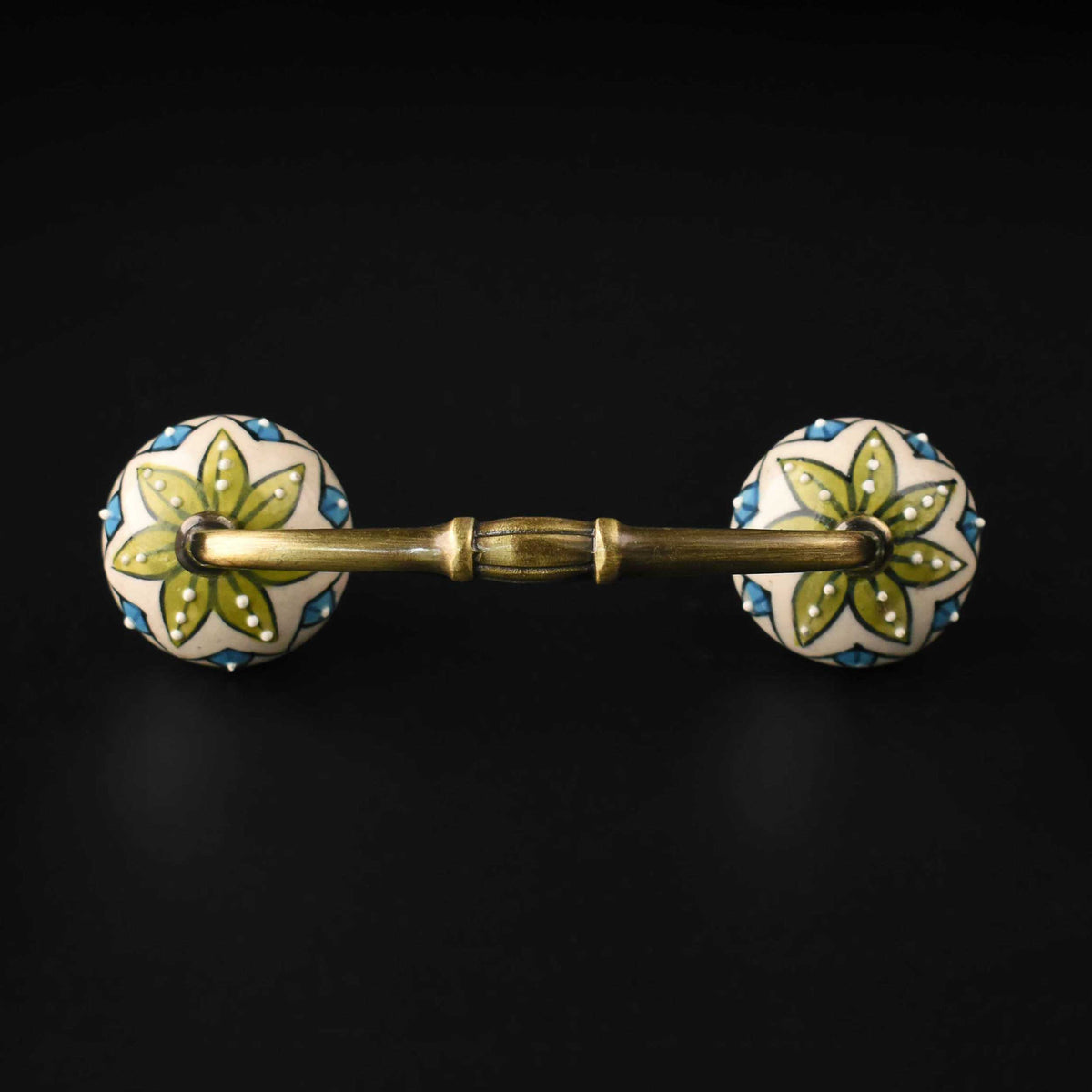 Jaisalmer Floral Ceramic Knob Antique Cabinet Door Handle
