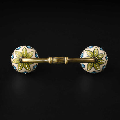 Jaisalmer Floral Ceramic Knob Antique Cabinet Door Handle