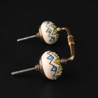 Jaisalmer Floral Ceramic Knob Antique Cabinet Door Handle