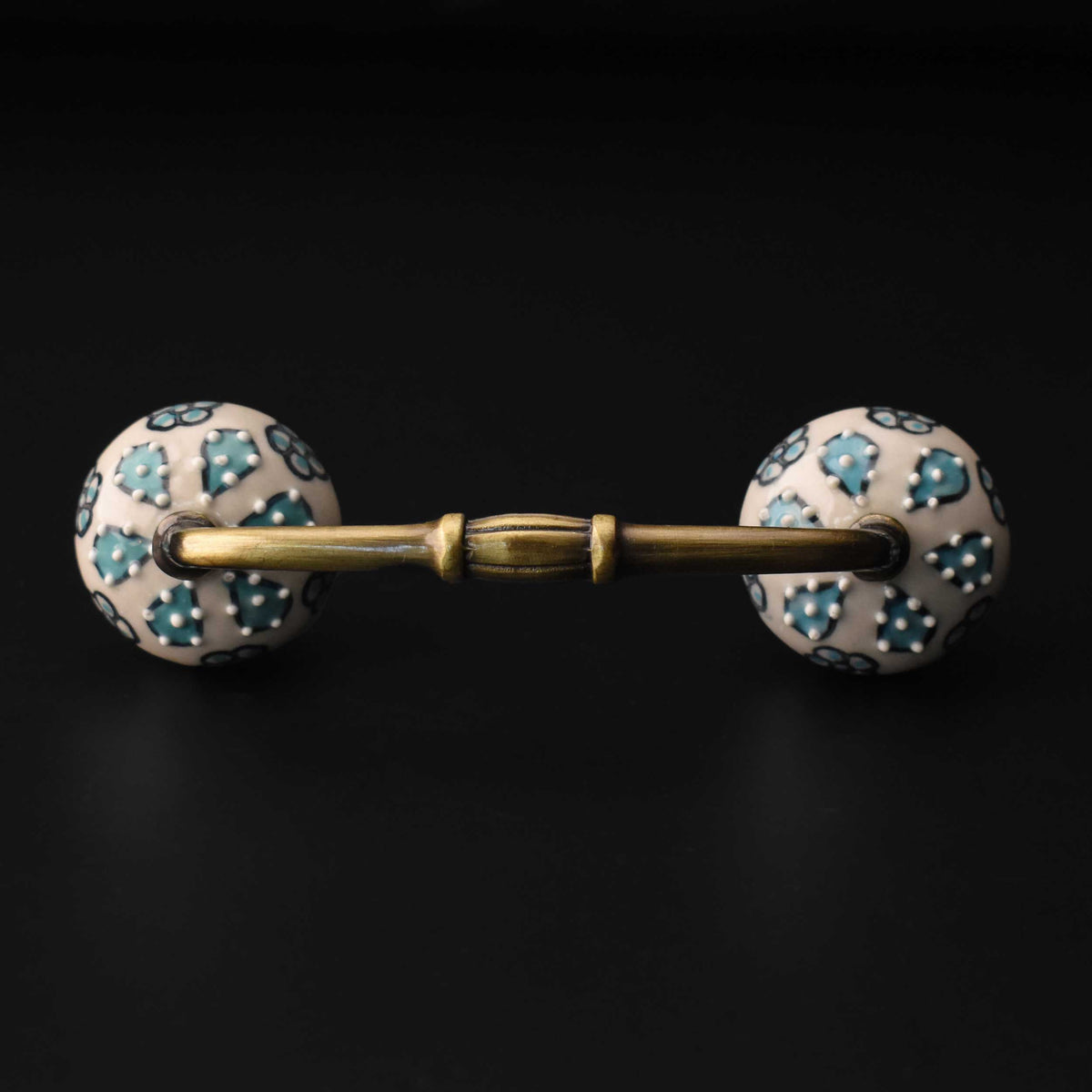Gwalior Floral Ceramic Knob Antique Cabinet Door Handle