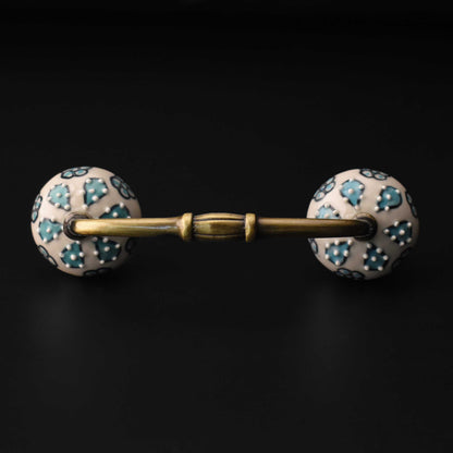 Gwalior Floral Ceramic Knob Antique Cabinet Door Handle