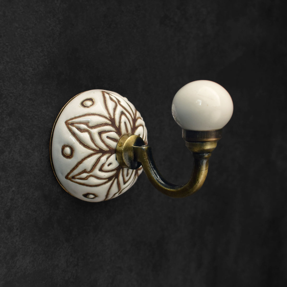 Shoreditch Ceramic Coat Wall Hook and Keys Hanger