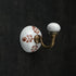 hand painted white ceramic wall hook