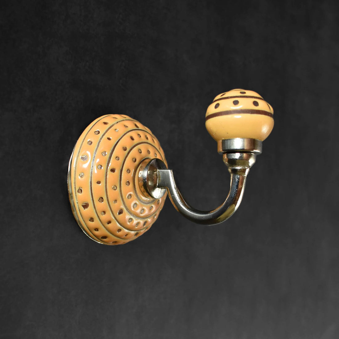 yellow ceramic wall hook