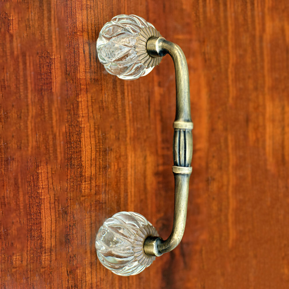 Bandama Wedged Glass Knob Antique Cabinet Door Handle