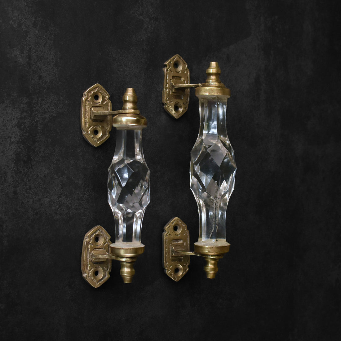 Ankara Clear Glass Brass Cabinet and Cupboard Door Handle