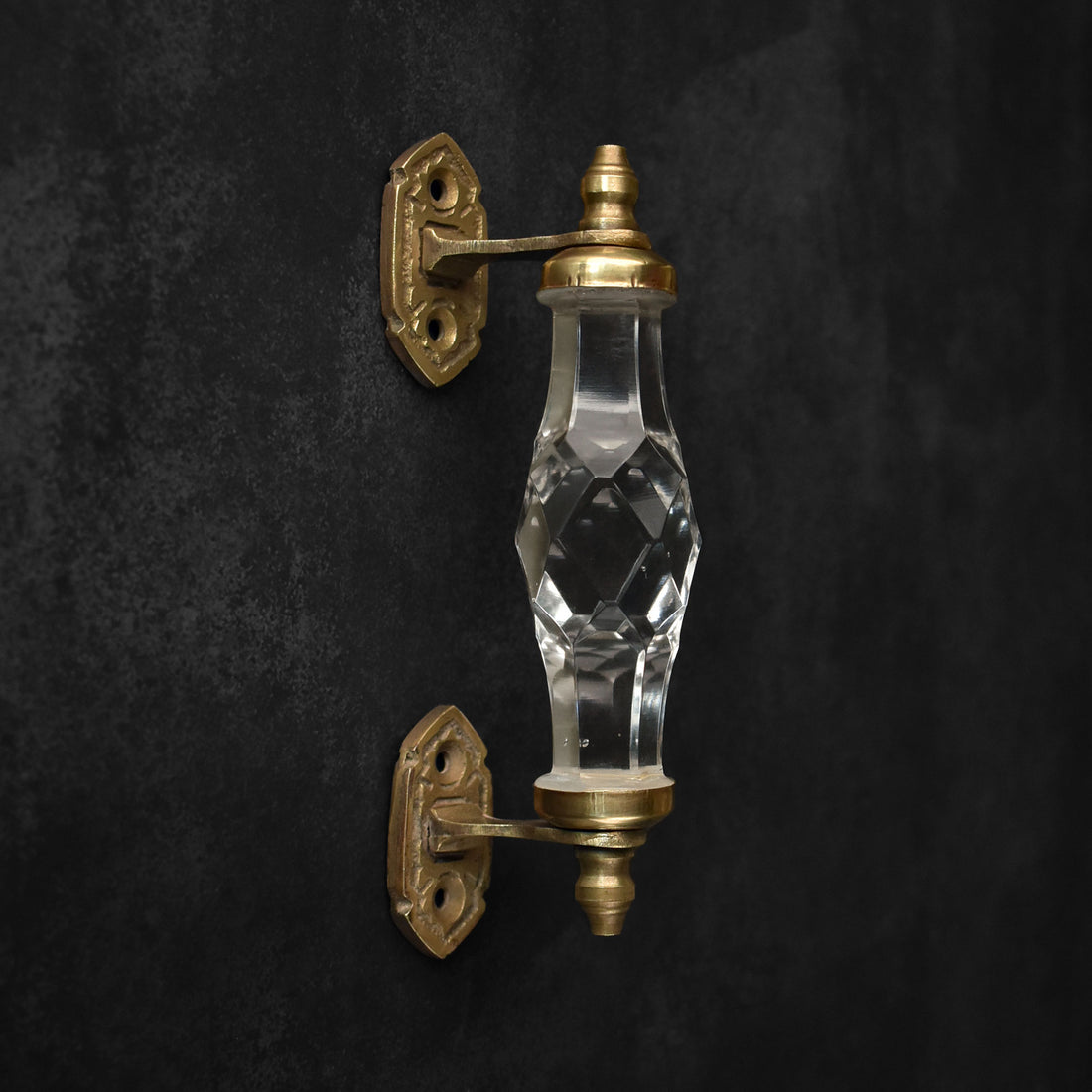 Ankara Clear Glass Brass Cabinet and Cupboard Door Handle