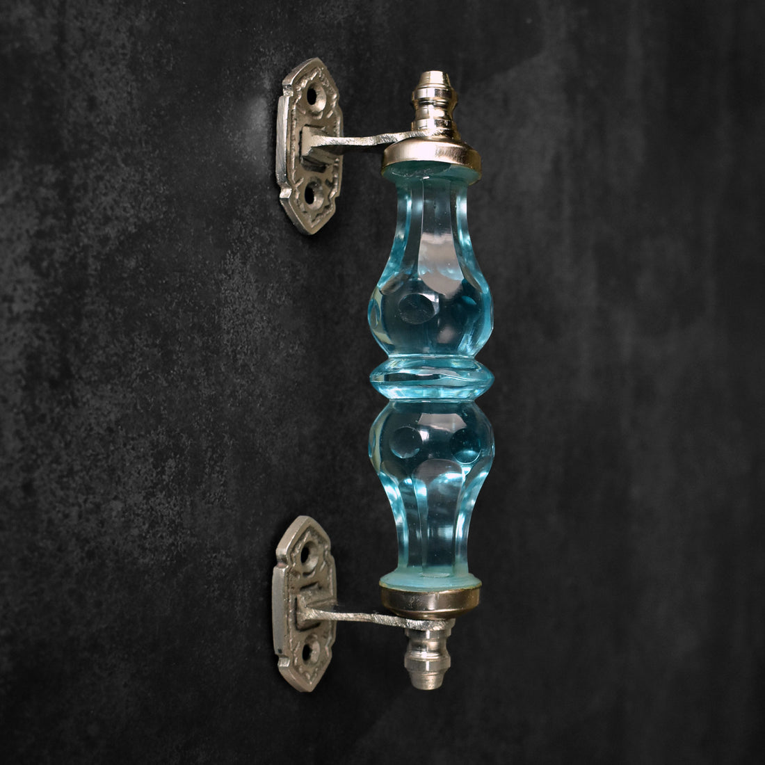 Karaganda Blue Glass Silver Cabinet and Drawer Handle
