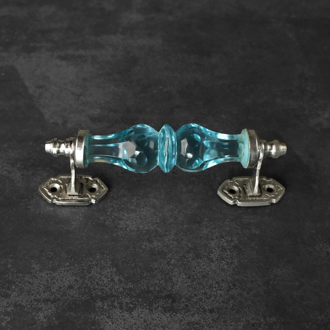 Karaganda Blue Glass Silver Cabinet and Drawer Handle