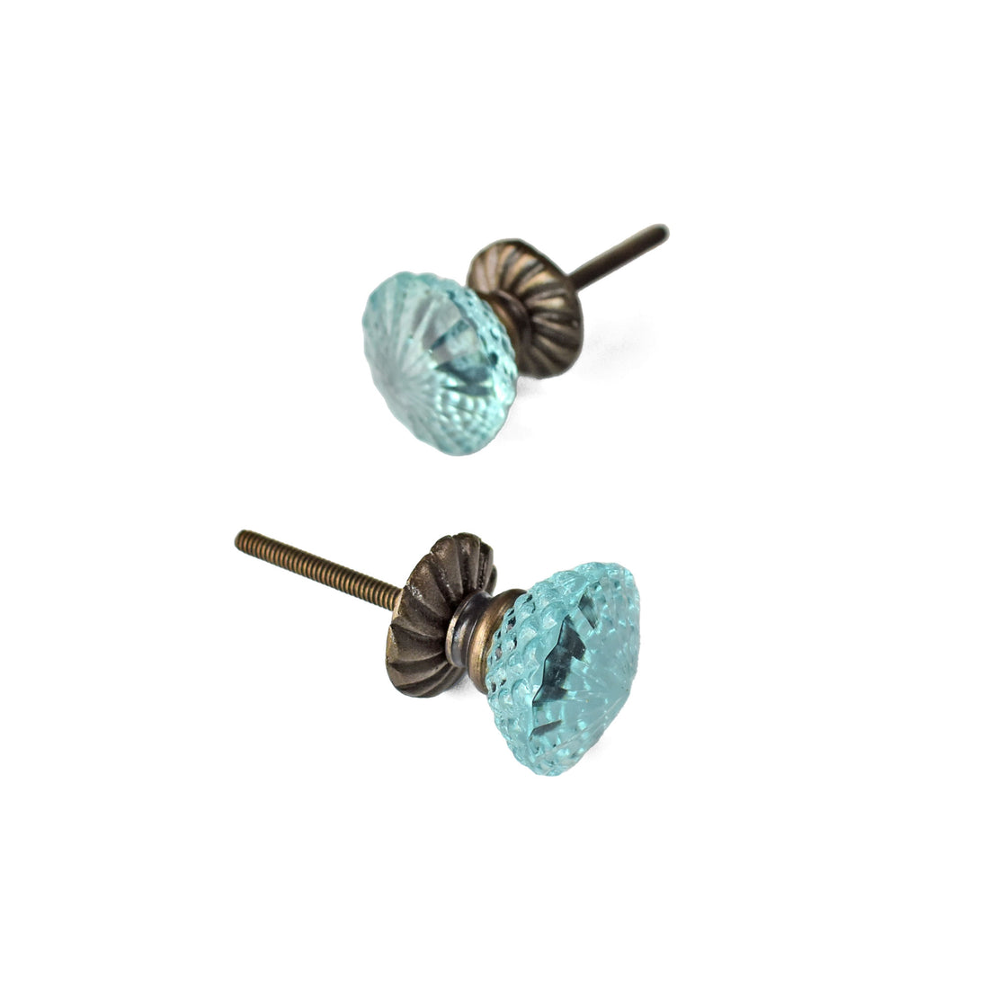 Grenoble Light Blue Glass Cabinet and Cupboard Door Knob