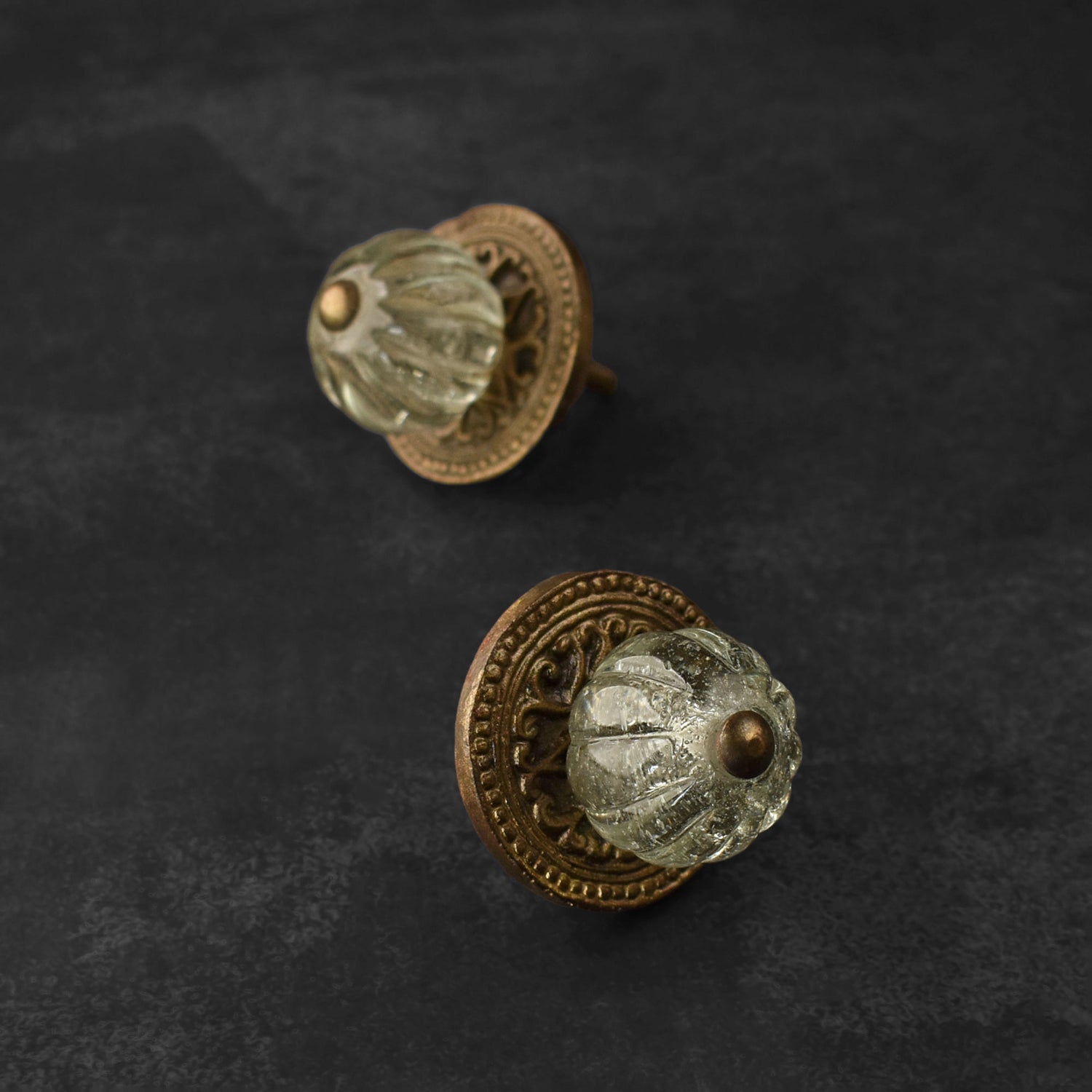 Cervino Hazy Melon Glass Cabinet Door Knob and Pull