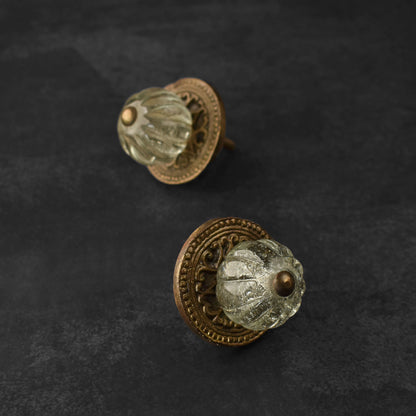 Cervino Hazy Melon Glass Cabinet Door Knob and Pull