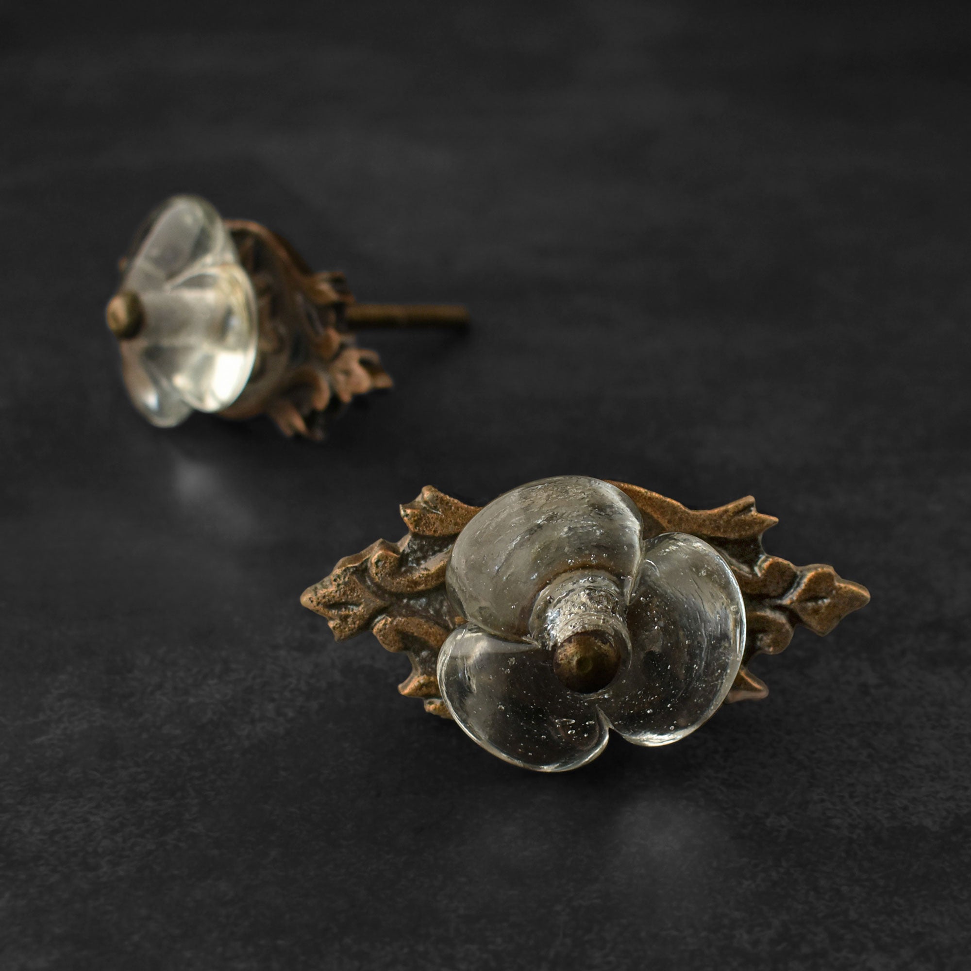 Etna Clear Glass Cabinet Door Knob and Pull