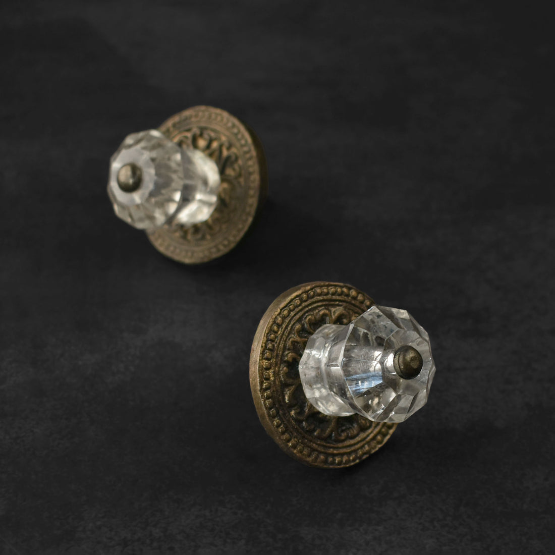 Rosa Clear Glass Cabinet Door Knob and Pull