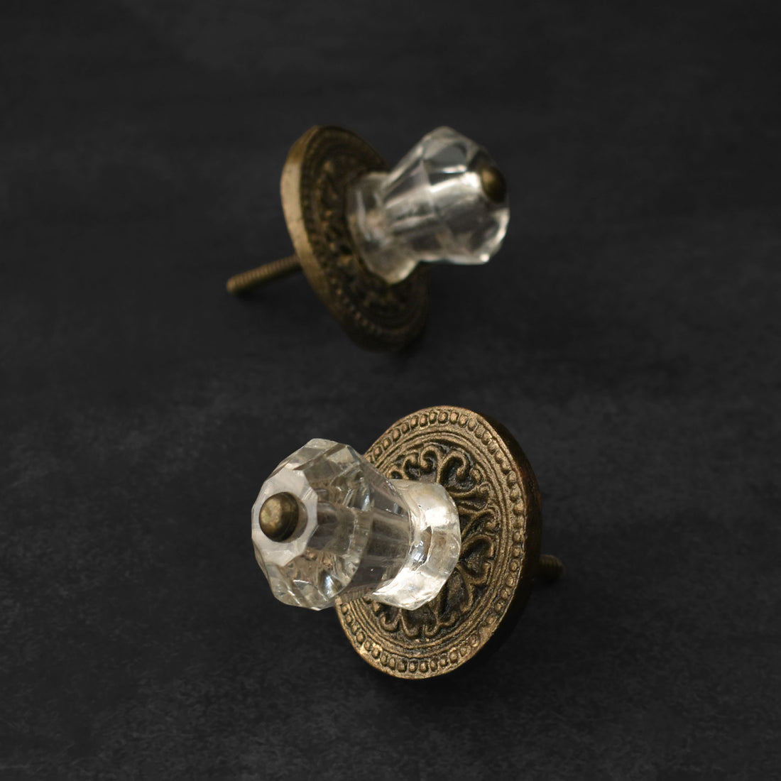 Rosa Clear Glass Cabinet Door Knob and Pull