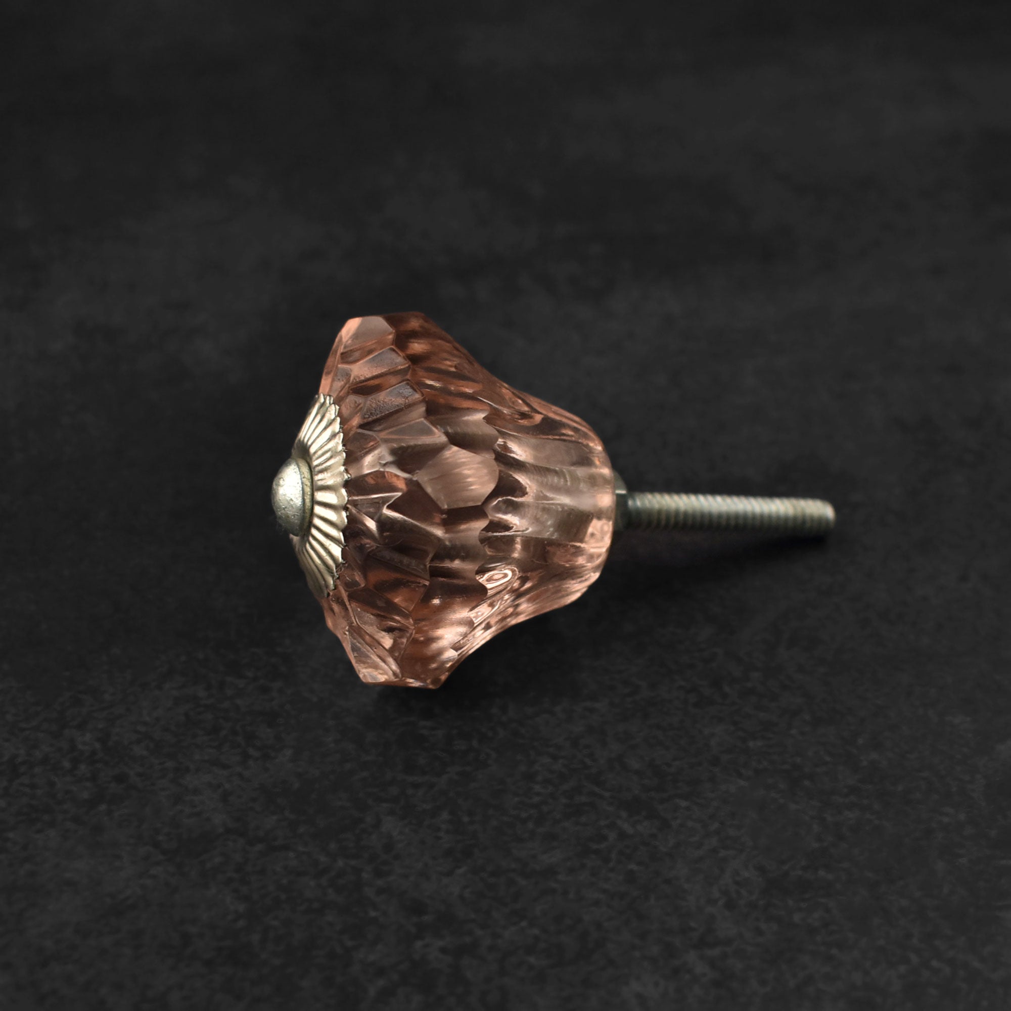 Menes Amber Cut Glass Cabinet Door Knob and Pull